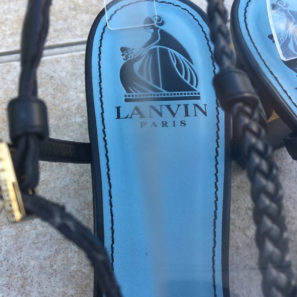 Lanvin Paris black braided sandals 38.5 - Picture 13 of 15